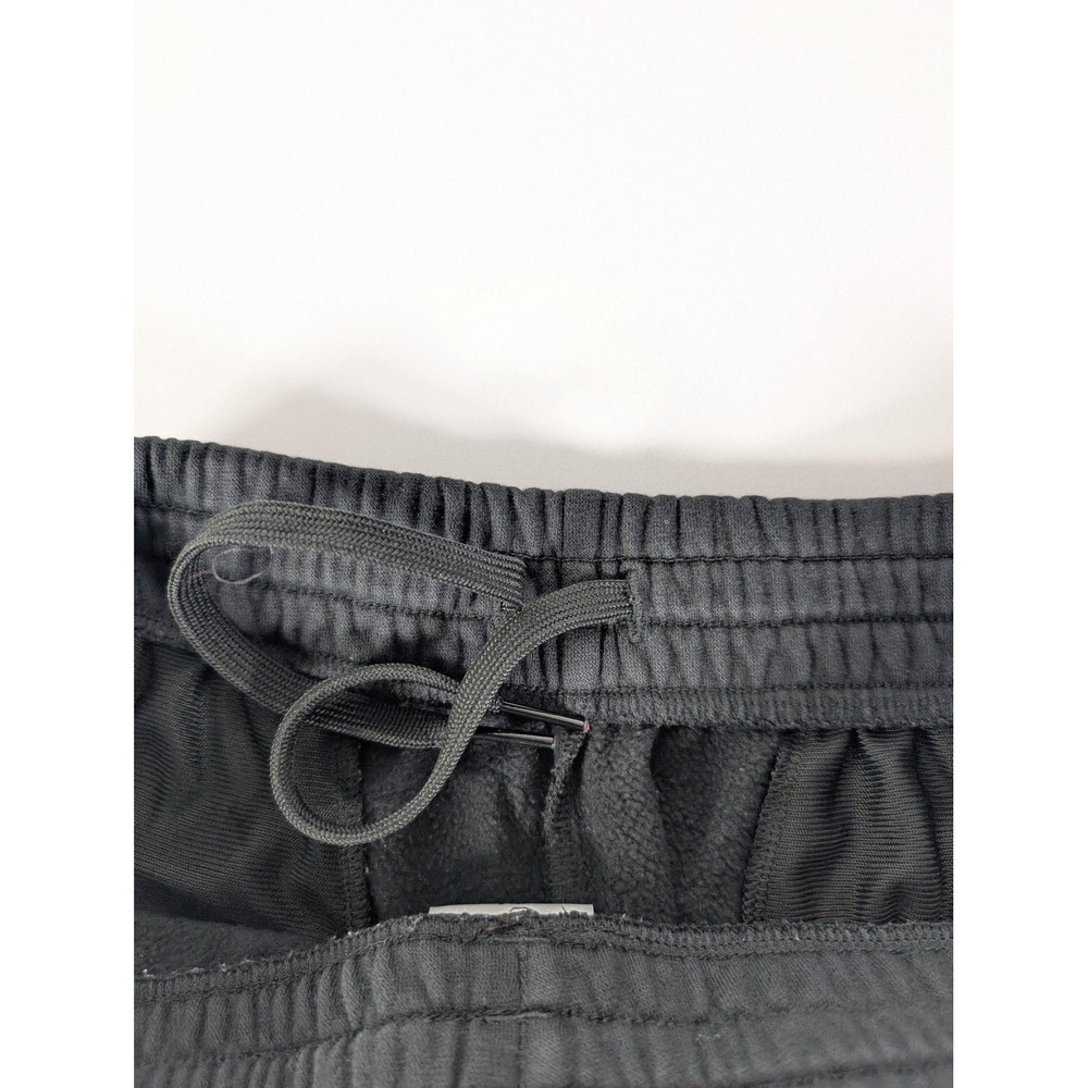 Adidas Pants Womens Medium Black Fleece Jogger Sweatpants Pink Leg Logo - Picture 10 of 14